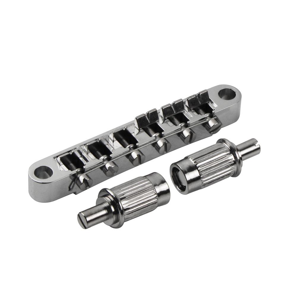 FLEOR LP Electric Guitar Bridge Fixed Bridge Chrome /Black Guitar Parts