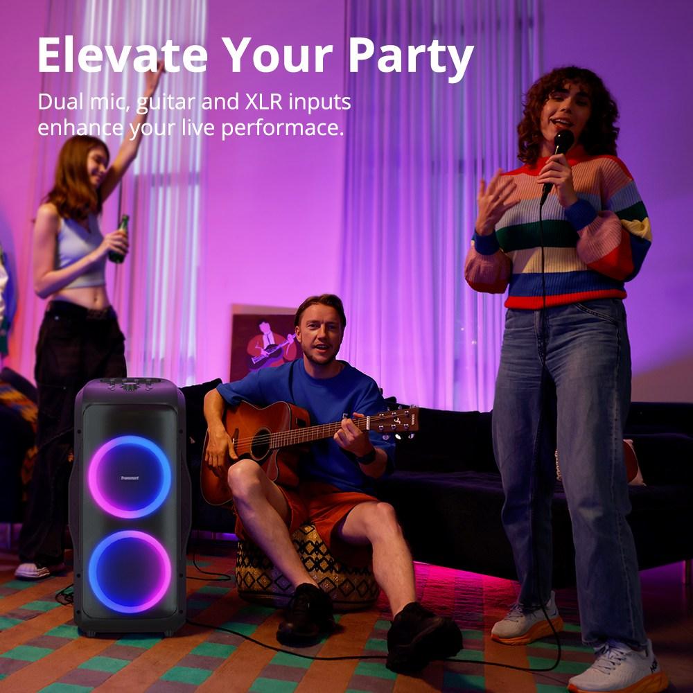 Tronsmart Halo 300 Portable Party Speaker 240W Power 20H Playtime Mic Guitar Input IPX4 Splashproof Custom Lights