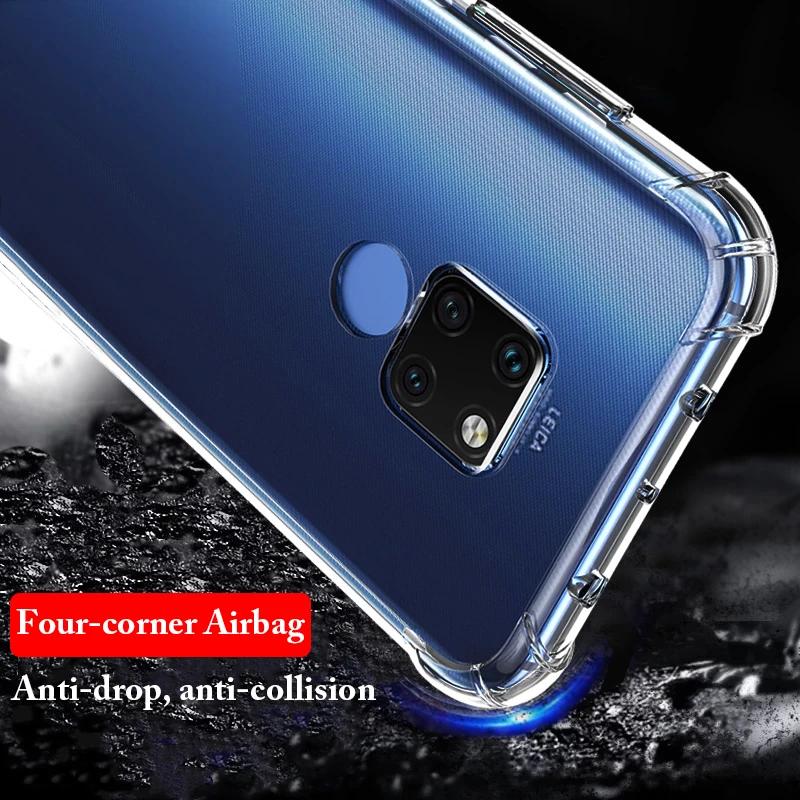 Für Huawei Mate 20 Mate 20 X P30 P20 Pro Y7 Y9 Prime 2019 Hülle, Silikon Stoßfest Transparent Schutzhülle für Huawei Nova 5 Hülle