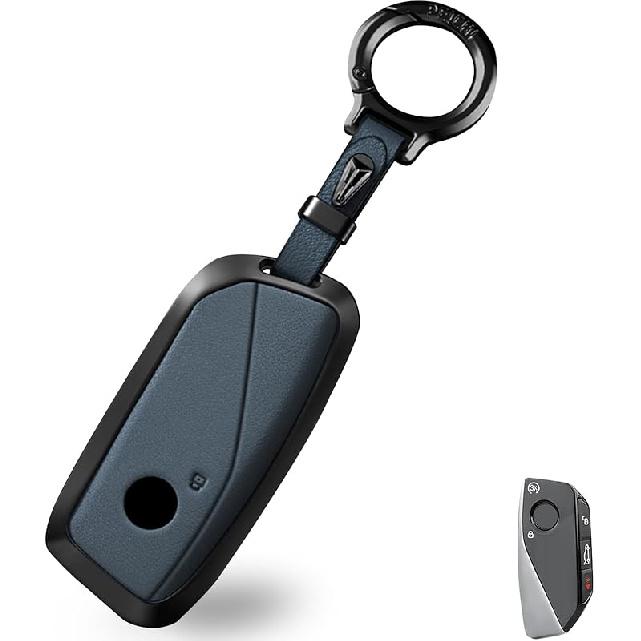 OLLEN Metal Key Fob Cover, Fit For BMW 2024 2025 2026 New 5/7 Series 740I 760I X1 X2 X3 X5 X6 X7 XM I5 I7 IX IX3 Etc, Full Protection Key Case With