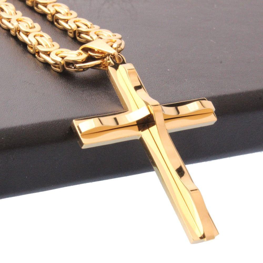 Titanium Steel Catholic Jewelry Accessories Retro Crucifix Pendant Chain Cross Necklace  Church