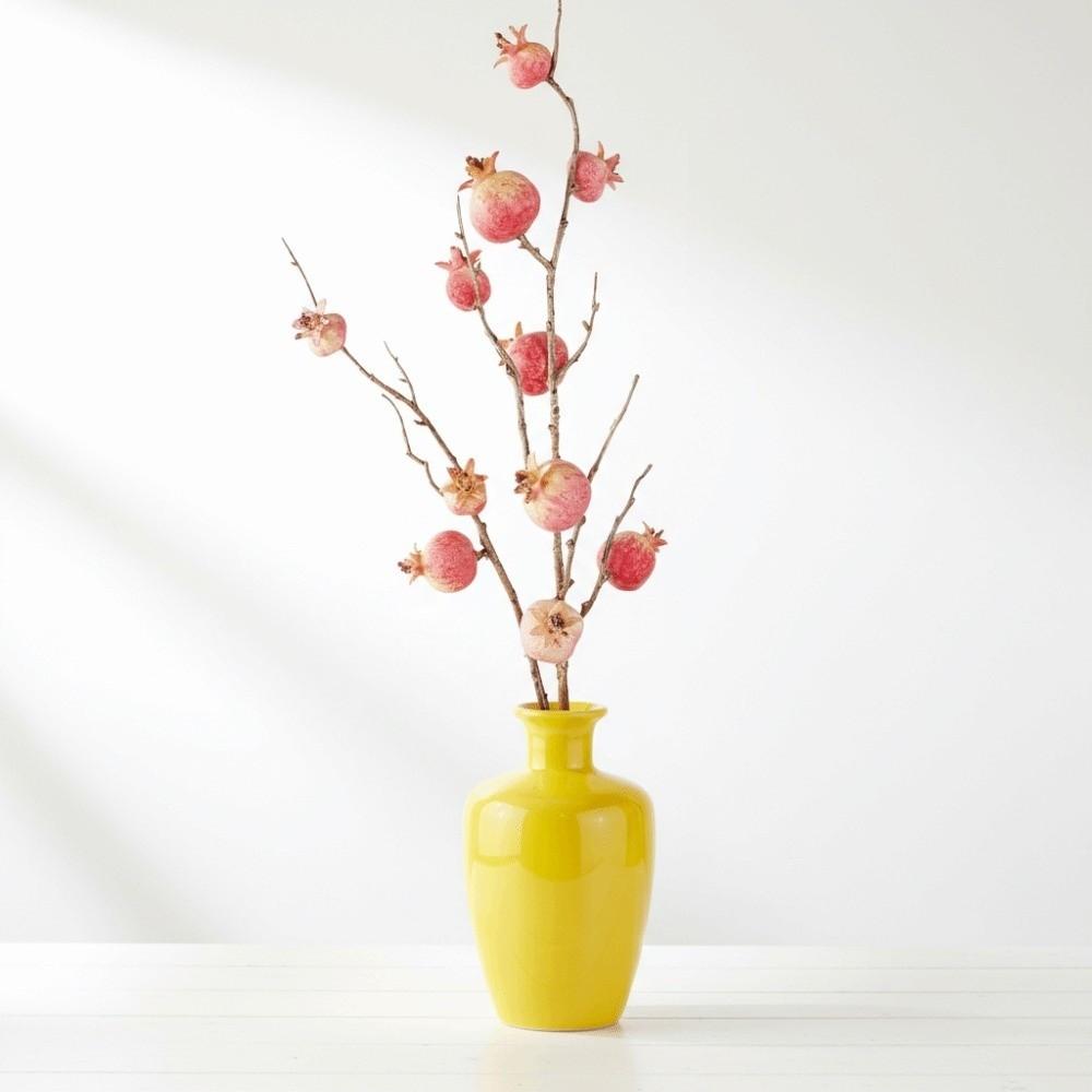 Faux Artificial Pomegranate Branches Plastic Realistic Foam Fruits Branches Handmade Elegant Simulation Pomegranate Fruit