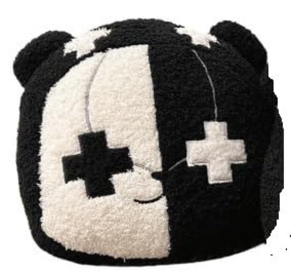 

TOP4 Official Goods Retort Fluffy Cushion Stuffed Toy Retokuma Black and White