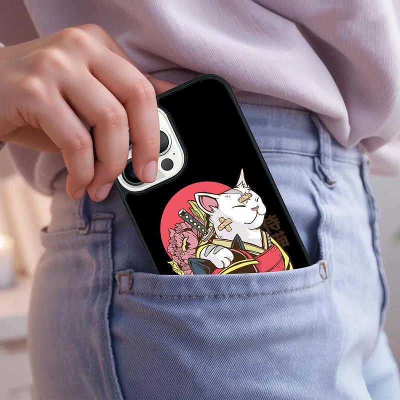 

Neko Ramen Japan Cat Anime Phone Case For iPhone 17 Air 15 16e 14 13 Pro Max Coque 12 11 Pro Max PLUS cover iPhone 15