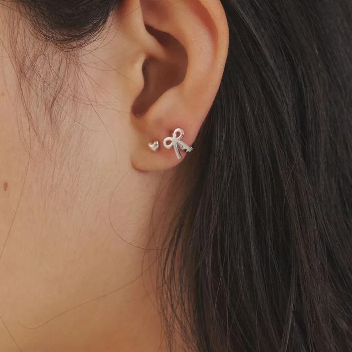 [Silver] Very Tini Heart Earrings
