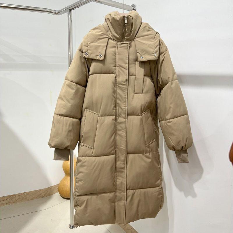 Winter Down Cotton Coat Women's Mid-length New Style Loose Thickened Cotton Jacket Knee-high Bread Coat Cotton Coat Jacket