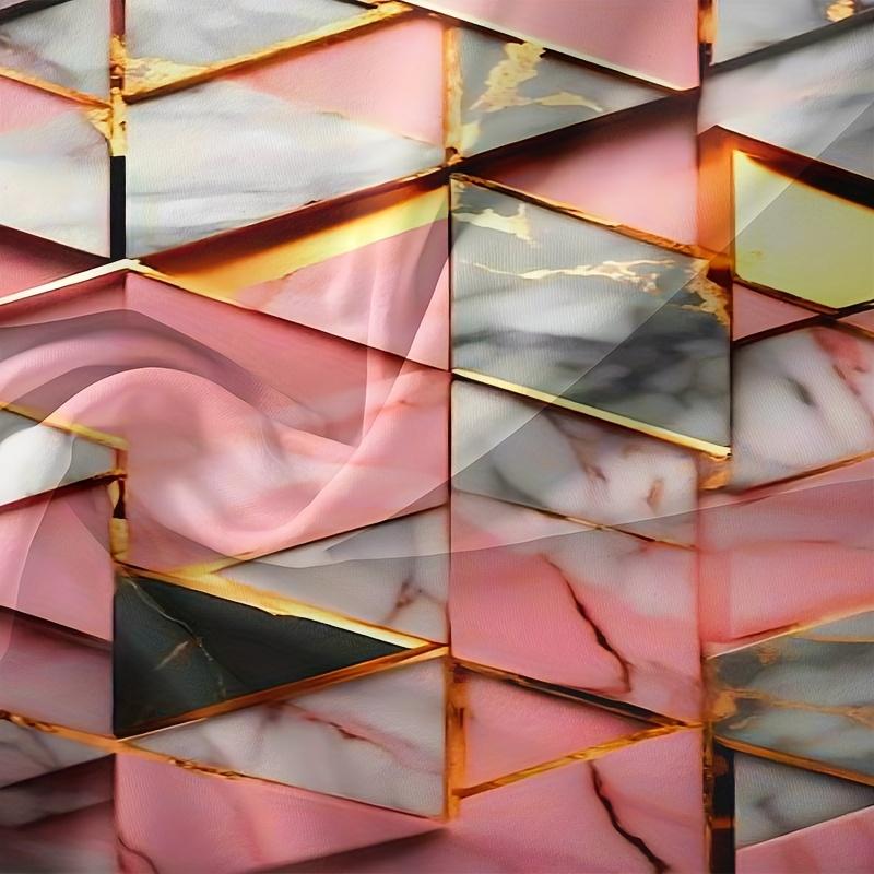 3Pcs Duvet Cover Golden Triangular Glass Pattern Including 1 Duvet Cover And 2Pcs Pillowcase, No Core Comfortable And Breathable