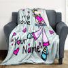 1PC Groovy Chick Custom Name Patterned Flannel Blanket Suitable For All Seasons For Home Decor Warmth And Comfort Gifts Holiday Present
