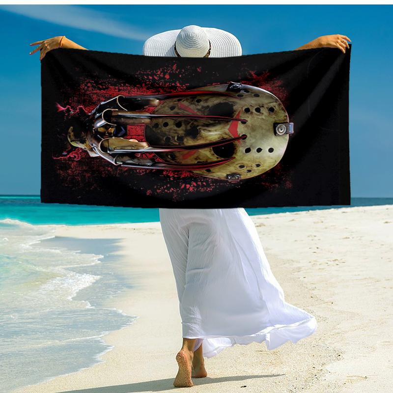 Ultra-Soft Beach Towel with Friday the 13th Theme,Ideal for Pool - Camping, Diving - Perfect Travel Essential, Vibrant Beach Towel.