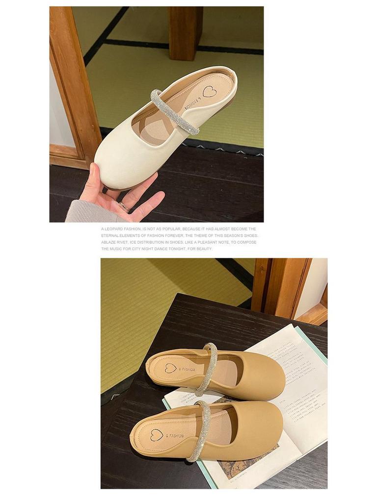 Women's 2024 Summer Rhinestone Mule Slippers - Soft, Flat, Breathable Design for Comfort