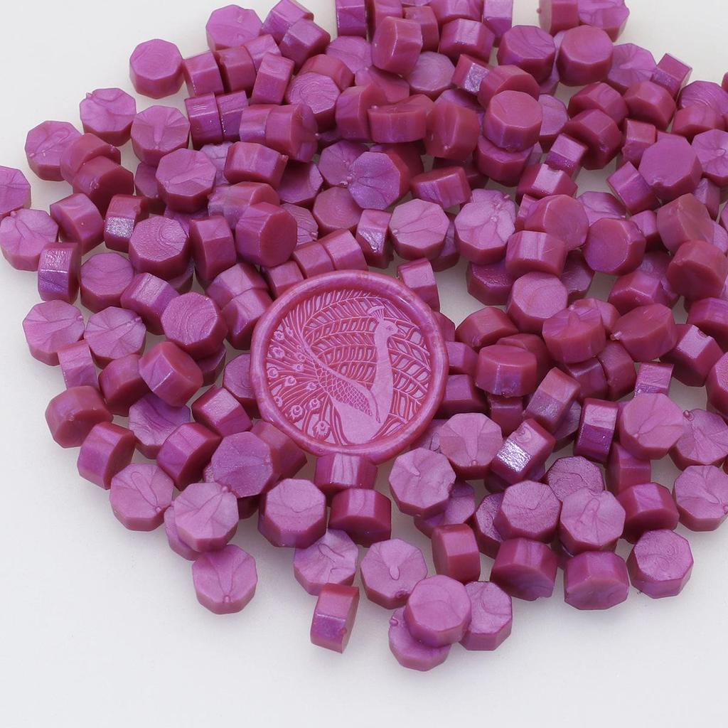 148 Pearlescent Octagonal Sealing Wax Beads - Mixable Colors, 500g Package