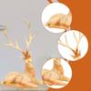 Elk Statue Figurine Animal Resin Figure Desktop Fengshui Ornament Home Decor Deer Sculpture Heart