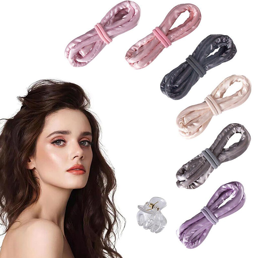 Heatless Wave Rod Headband No Heat Silk Curls Ribbon Soft Hair Rollers for Straight Hair and Curly Hair Type