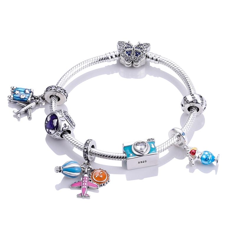 Fit Bracelet Heart Butterfly Family Life Tree Bracelets 925 Silver DIY Charms Beads Fashion Women Bracelet Jewelry