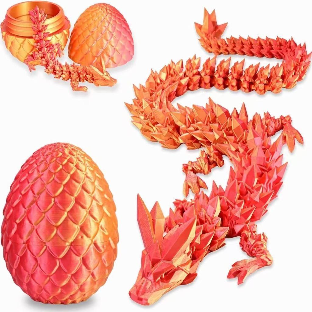 Creative Decompression Dragon Egg Chameleon Pendulum 3D Printing Dragon 2025 New Year Gift Colorful Set Desktop Ornament Kid Toy