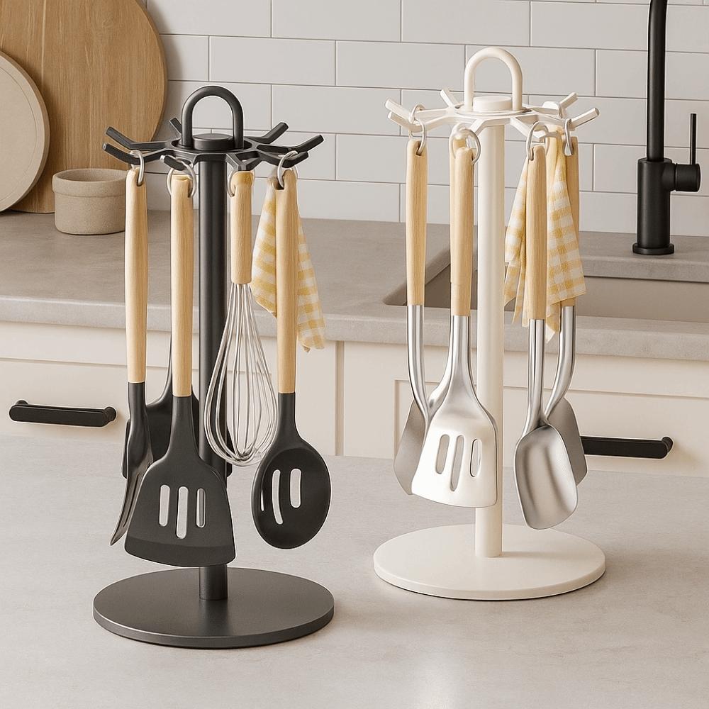 Movable Pot Shovel Rack Stable Base Spoon Hanging Rack Flatware Storage Rack  Kitchen