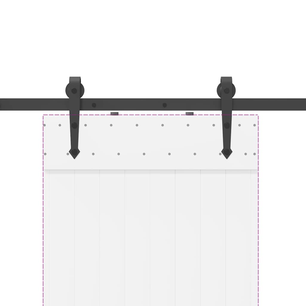 Vidaxl System for Sliding Door Installation, 213.5 Cm, Steel, Black