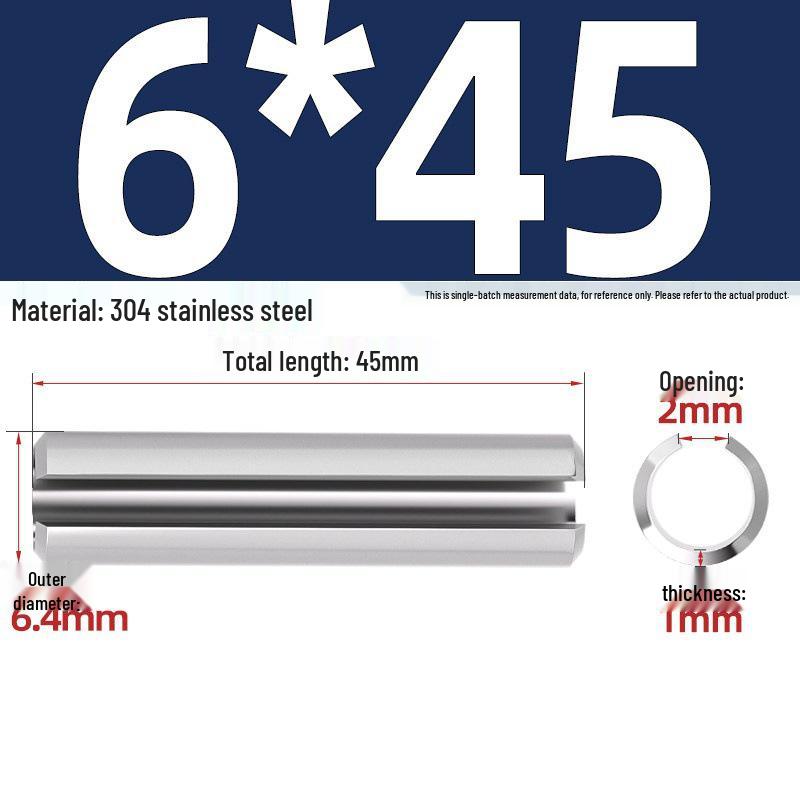304 Stainless Steel Slotted Spring Pin, Cylindrical Shaft Pin, Locating and Hollow Pin (M5-M12)