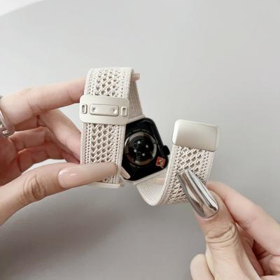 Applicable To Iwatch10Th Generation Apple Watch Applewatch9876Se Magnetic Strap Nylon Braided Breathable