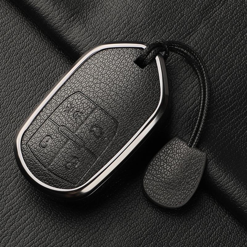 Custodia Cover Guscio Portachiavi Auto in Metallo e Pelle Fob Per Maserati Ghibli Levante Grancabrio Quattroporte Gt Granturism