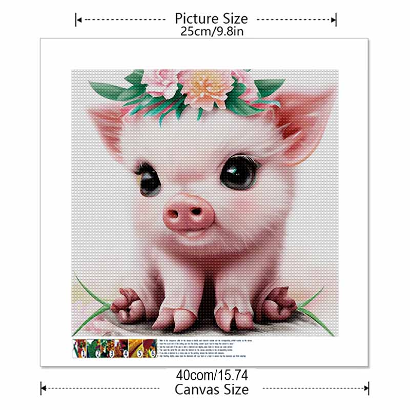 Nowość 5D DIY Pełne Okrągłe Malowanie Diamentami "Świnka" Haft Krzyżykowy Dekoracja Domu Prezent