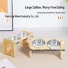 Bamboo Wood Pet Bowl Stand - Elevated Dining Table for Cats and Dogs