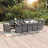 Garden Dining Set Cushions 15 Pcs Woven Resin