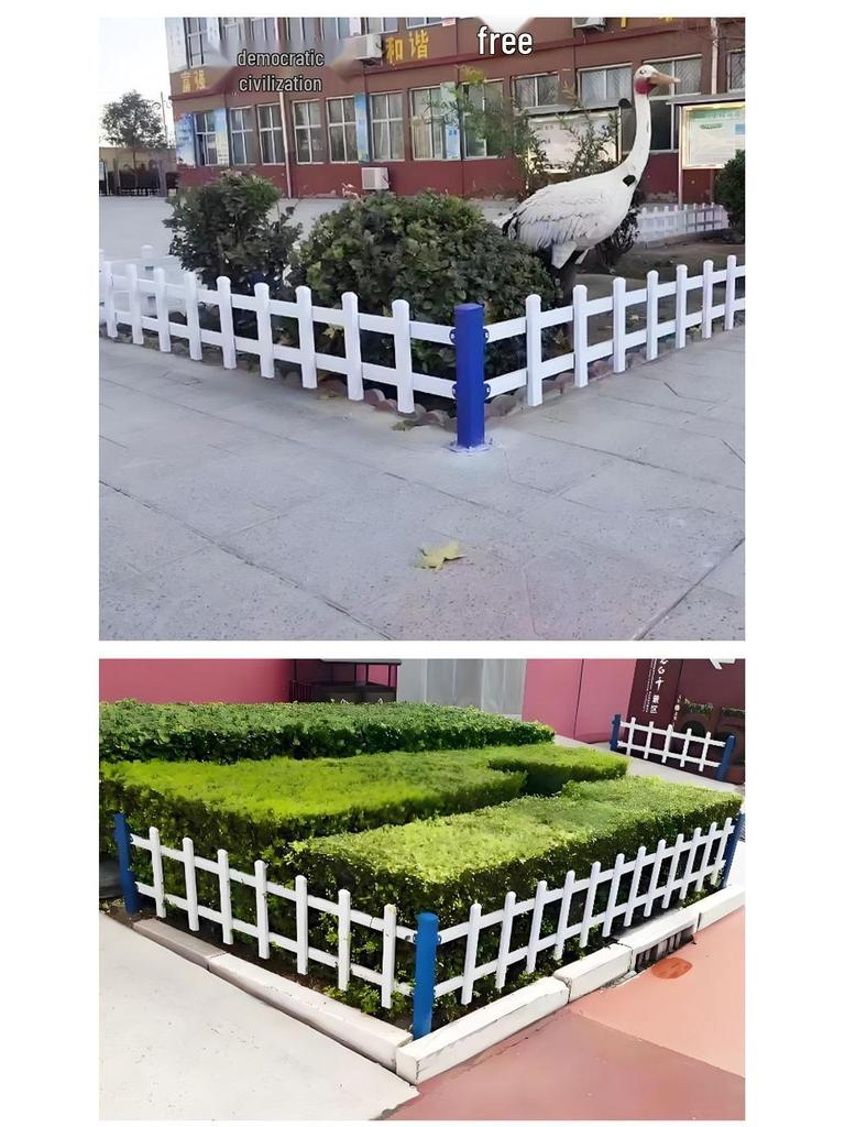 Zinc Steel Outdoor Garden Fence: Green Belt, Wrought Iron Flower Bed, Municipal Landscape Barrier.