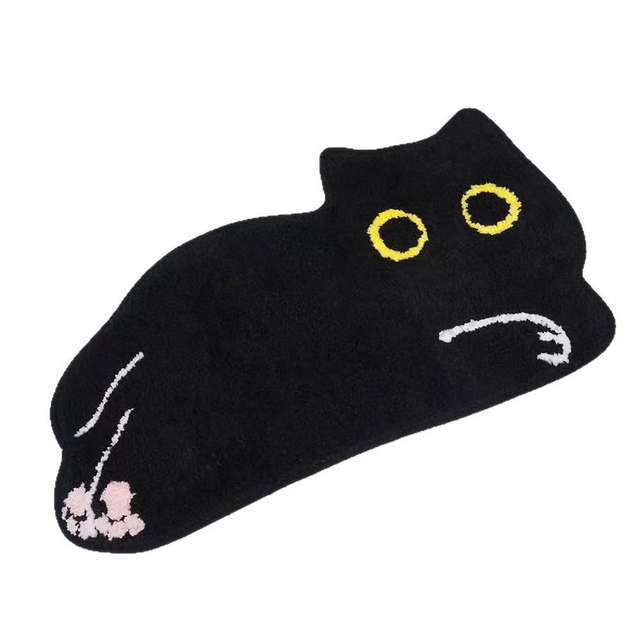 Temu Faux Cashmere Cat Bathroom Mat: Absorbent, Non-slip, Easy Care