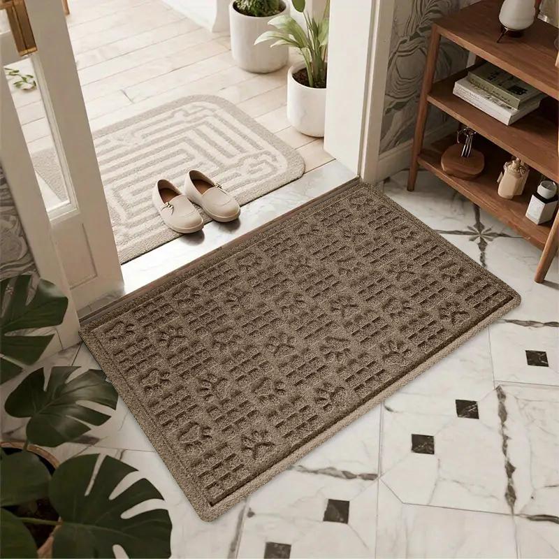 Rutschfeste texturierte Fußmatte Langlebige saugfähige Eingangs-Bodenmatte Teppich mit neutralem geometrischem und Blattmuster für Haustür Terrasse Küche