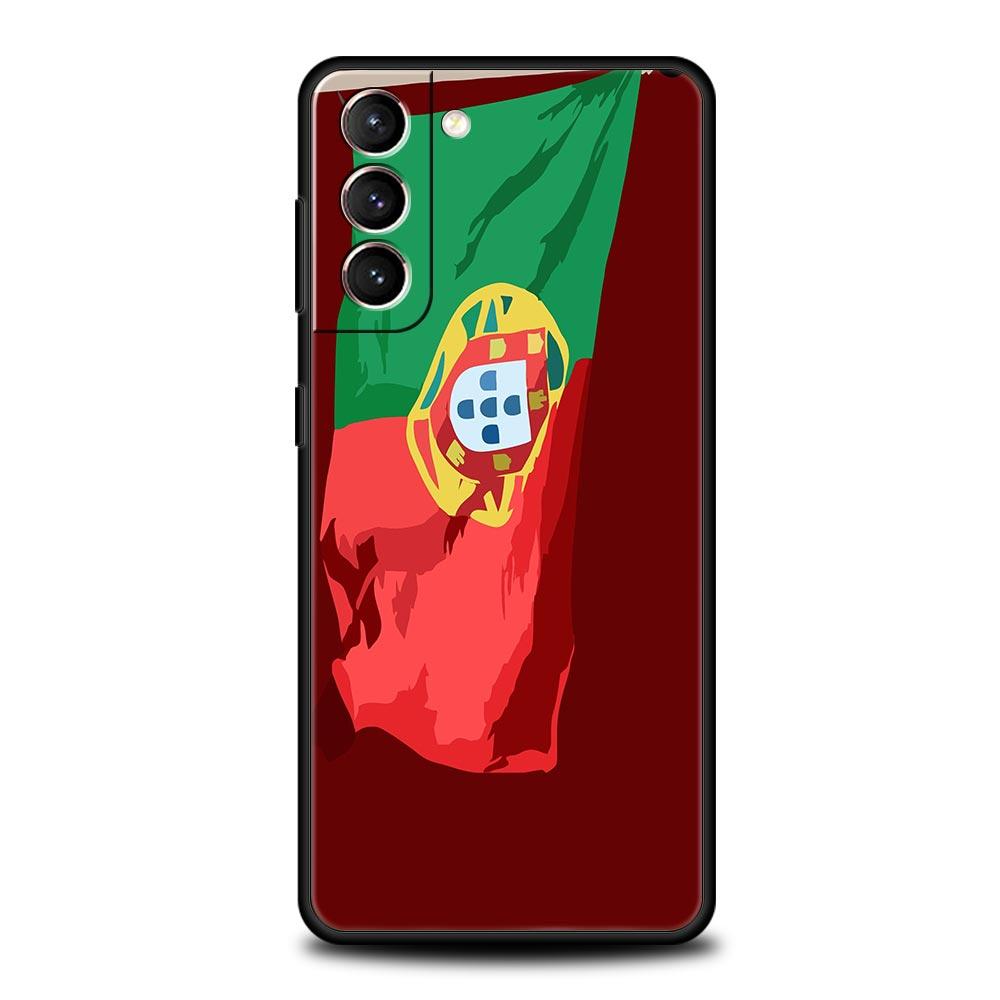 Portugal Phone Case For Samsung Galaxy S26 Ultra S25 Plus S24 FE S23 S22 5G S21 S20 Cover Black Soft