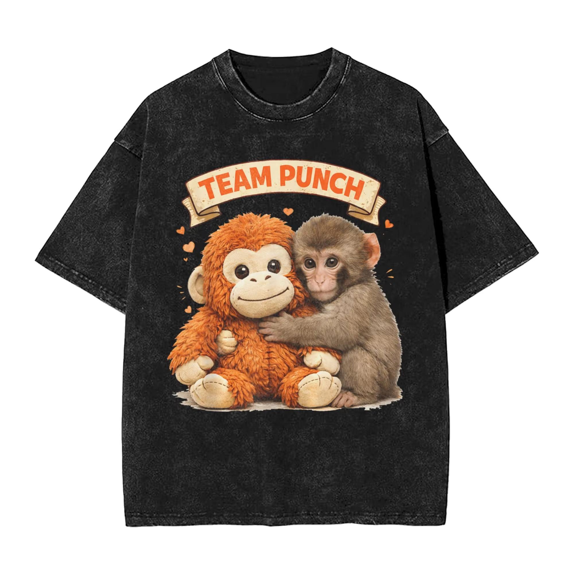 Cute Monkey Punch Panchi Kun Japan Baby Monkey Team T Shirt Beach YK Funny TShirts Cotton Hipster Simple Clothing 2XL