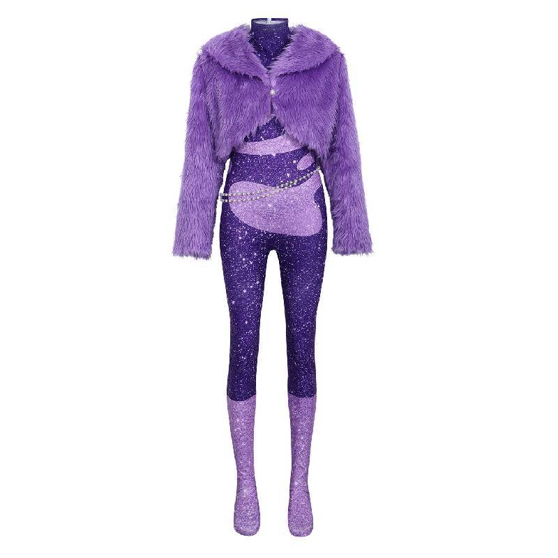 Zootopia Gazelle Cosplay Costume With Faux Fur For Halloween And Themed Parties