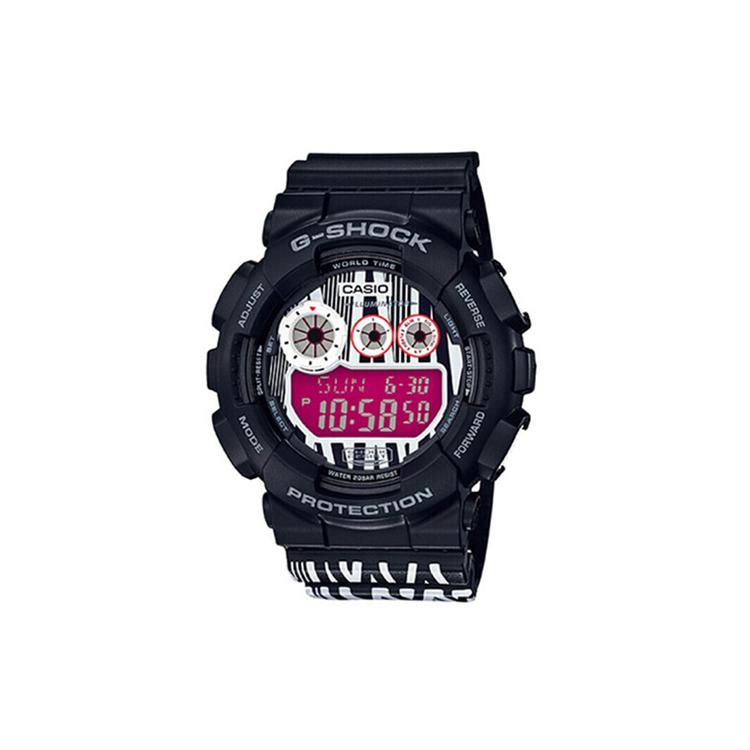 CASIO G SHOCK Кварцевые Часы Ремешок из Смолы Мужские Часы Розовый Циферблат GD-120LM-1A Black