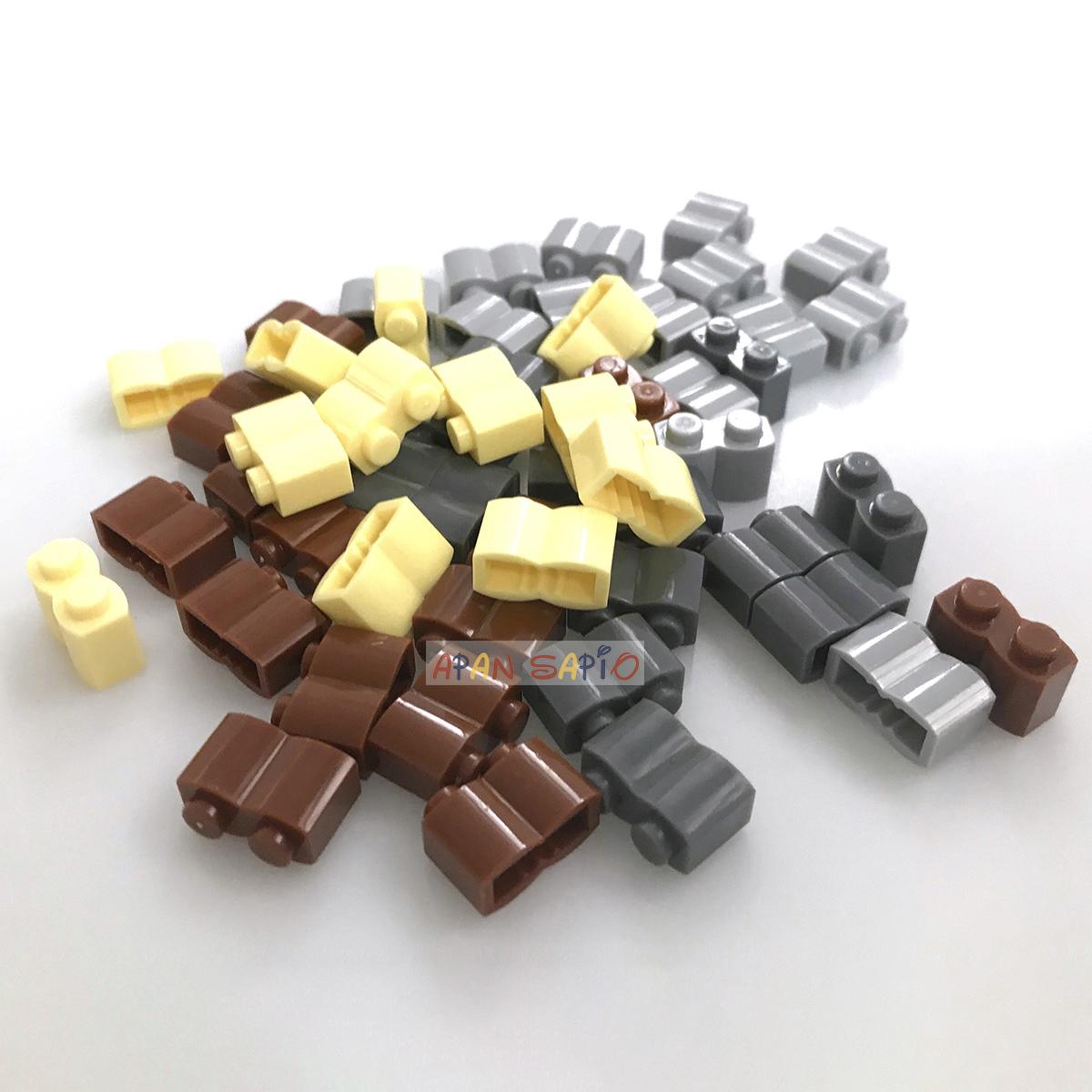 

100pcs DIY Building Blocks Figures Wave Bricks 1x2 Dots Educational Creative Plastic Toys for Children Compatible With 30136