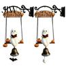 Unique Holiday Gift for Home Halloween Swing Ghost Doorbell, with Pumpkins Decor, Gothic Style Trick Entryway Welcome Sign or Treat Sign, Farmhouse
