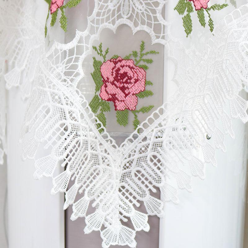 NUOVO tovaglia ricamata con fiori di rosa in rete, copertura per tavolo, tovaglia per festa di matrimonio, cucina, decorazione e accessori da tavolo per Natale