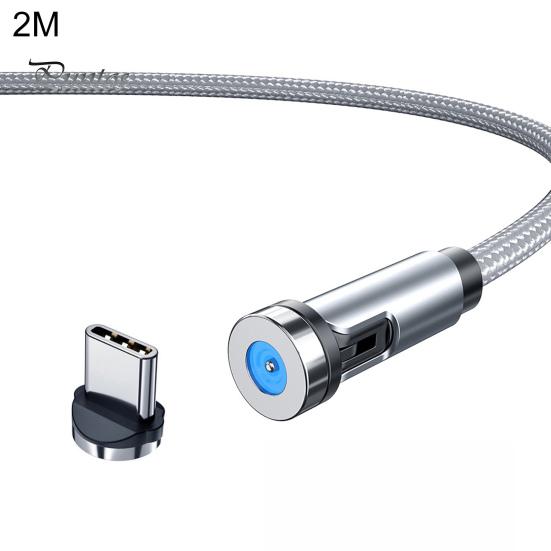 

Кабель для передачи данных с мощным всасыванием, вращающийся, не допускающий наматывания, магнитный 3 в 1, кабель для быстрой зарядки смартфона 2M Plug for Type-C серебряный