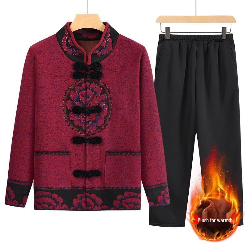 60-Year-Old Women's Tang Suit Jacket - Grandma's Longevity Birthday Cardigan