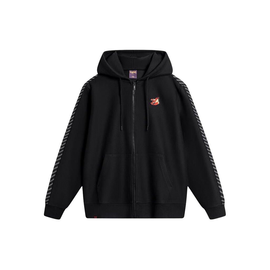 Li-Ning AWDU053-2 Men s BadFive Graphic Fleece Hoodie Black 2XL