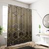 Brown Gradient Plaid Pattern Printed Shower Curtain, Waterproof, Washable, With 12 Hooks, Bathroom Shower, Bathtub, Home Use
