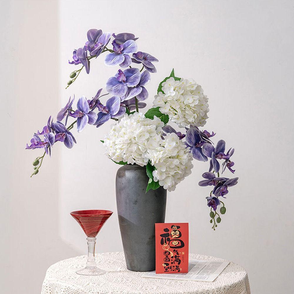 9 Head Artificial Phalaenopsis Branches Real Touch Fake Flowers  Office Desktop