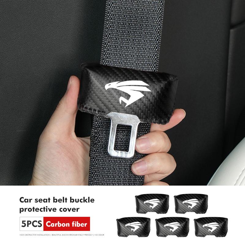 PU Leather Car Seat Belt Buckle Clip Cover Protector Anti-Scratch Case For Toyota GR Sport C-HR Rav4 YARiS supra Corolla Prius J33