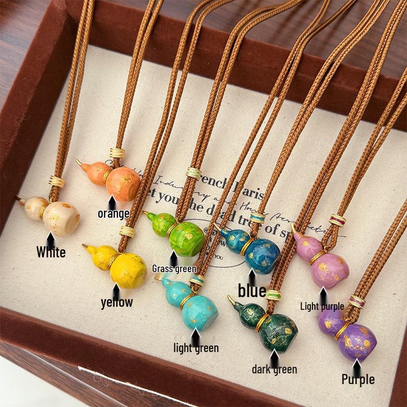 Dopamine Drip Colorful Gourd Necklace - Light Luxury Fashion Sweater Chain for Women, Spring/Summer Collection