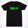 Sum 41 Sum41 Zombie Grüner Text Logo T-Shirt Schwarz Neon Punk Rock Band Tee