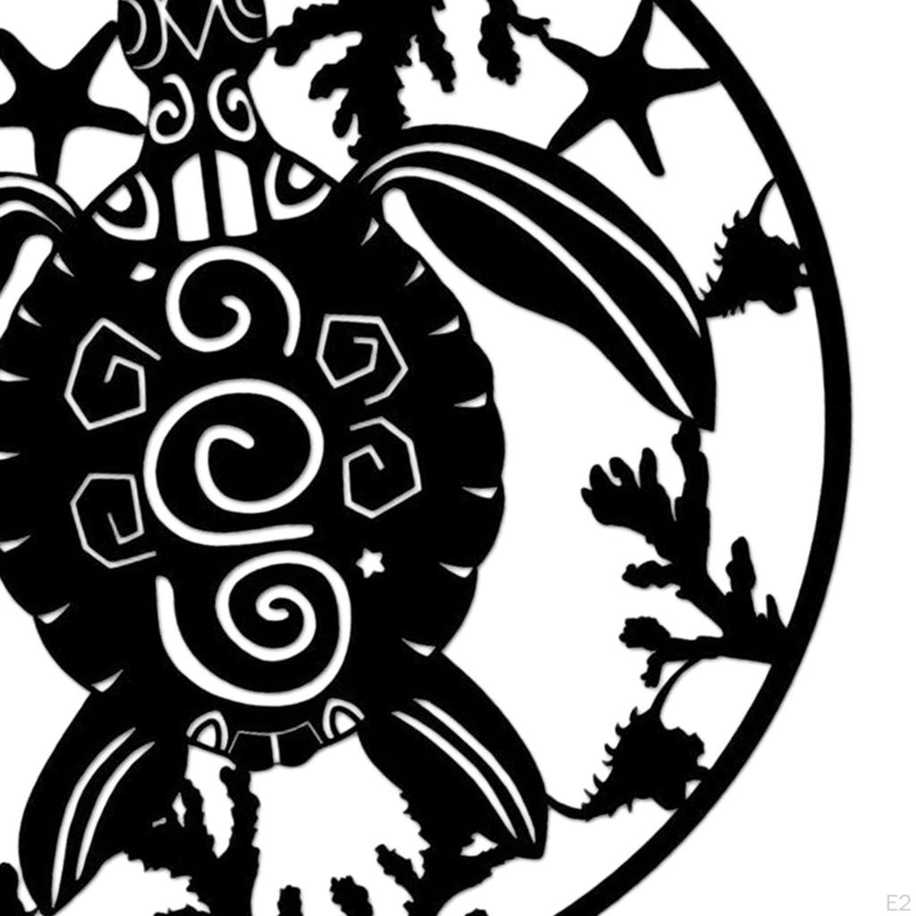 Turtle Metal Wall Art, Silhouette Rustic Decor, Hollow Cut Animal Ornament, Hanging