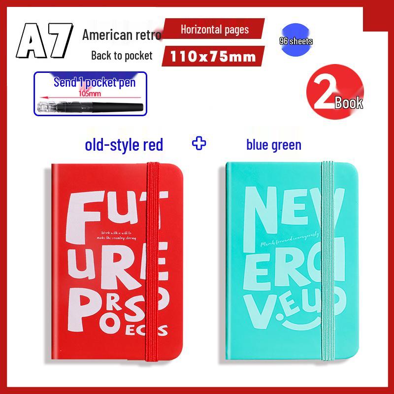 A7 Mini Retro American Pocket-Sized Notebook - Ideal for Students and Birthday Gifts