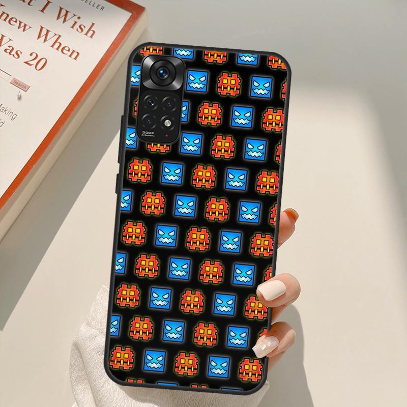 Geometry Dash Case For Xiaomi Redmi Note 11 10 Pro 8 9 9S 10S 11S 9A 9C 10A 10C K40 K50 Gaming Cover