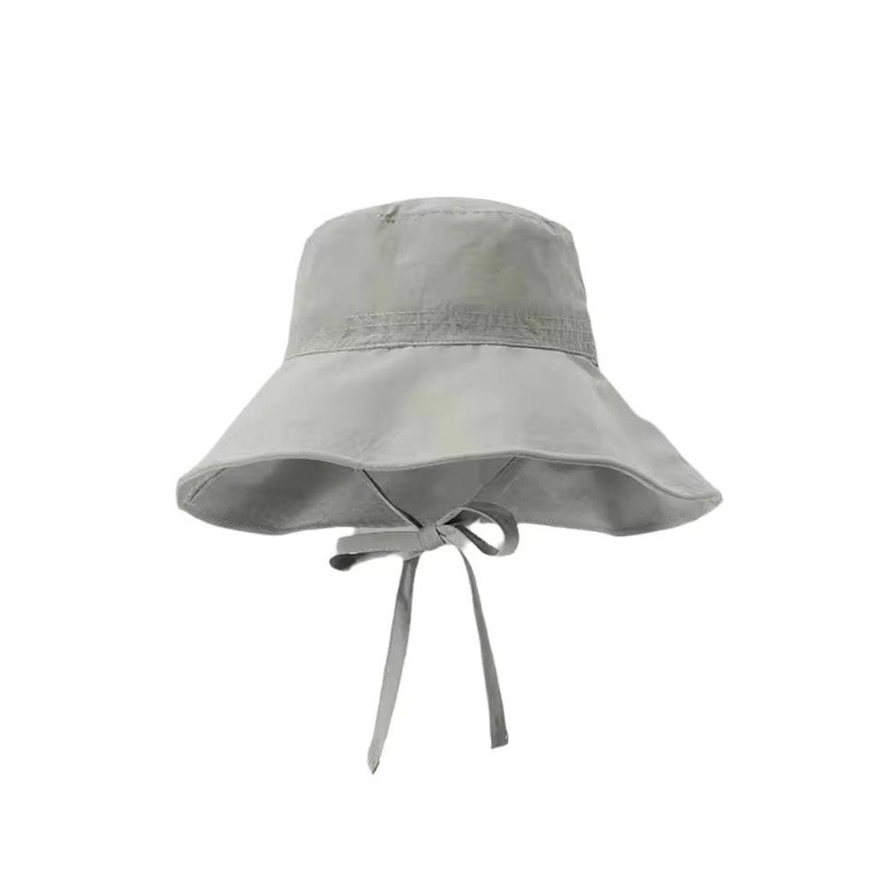 Wide Brim Sunscreen Bucket Hat UV Protected Wide Brim Hat for Summer Outdoor Activities серый