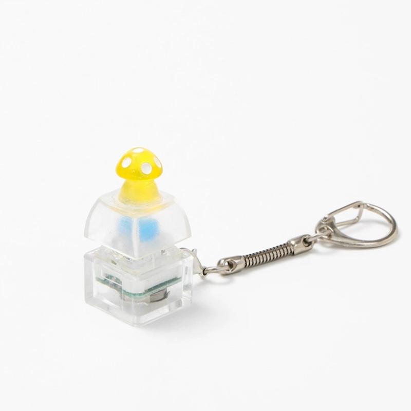Animal Keyboard Fidget Keychain Finger Button Clicker Decompression Toy With Colorful Lights